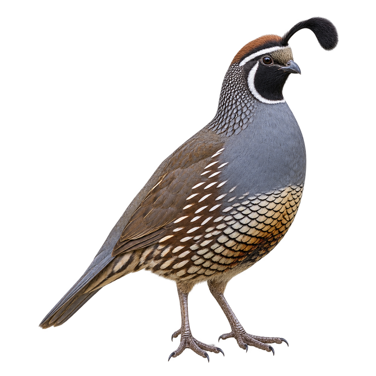 Realistic male California Quail